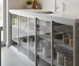 Inovação e requinte com fechamento de vidro para pias